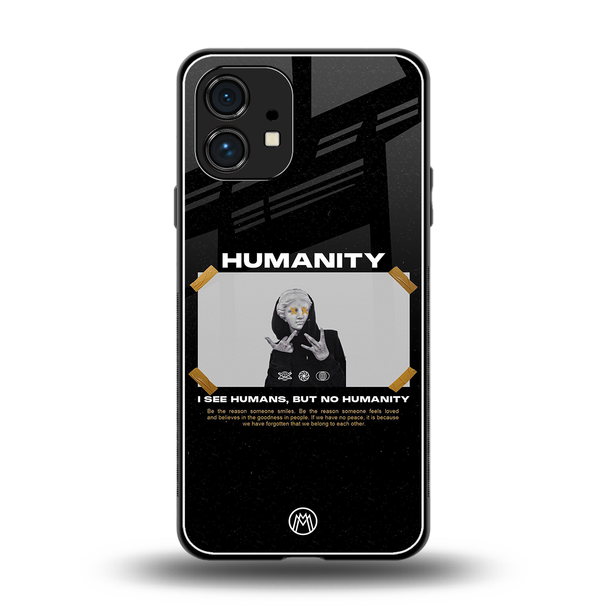 humans but no humanity back phone cover | glass case for nothing phone 1