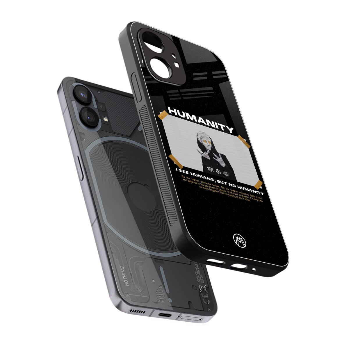 humans but no humanity back phone cover | glass case for nothing phone 1