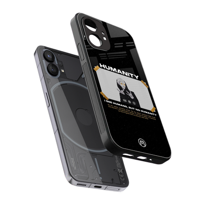 humans but no humanity back phone cover | glass case for nothing phone 1