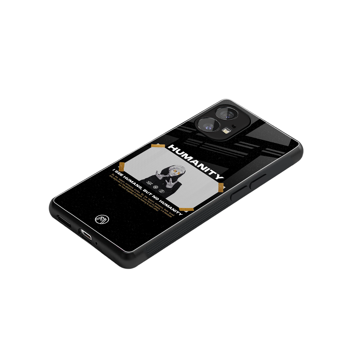 humans but no humanity back phone cover | glass case for nothing phone 1