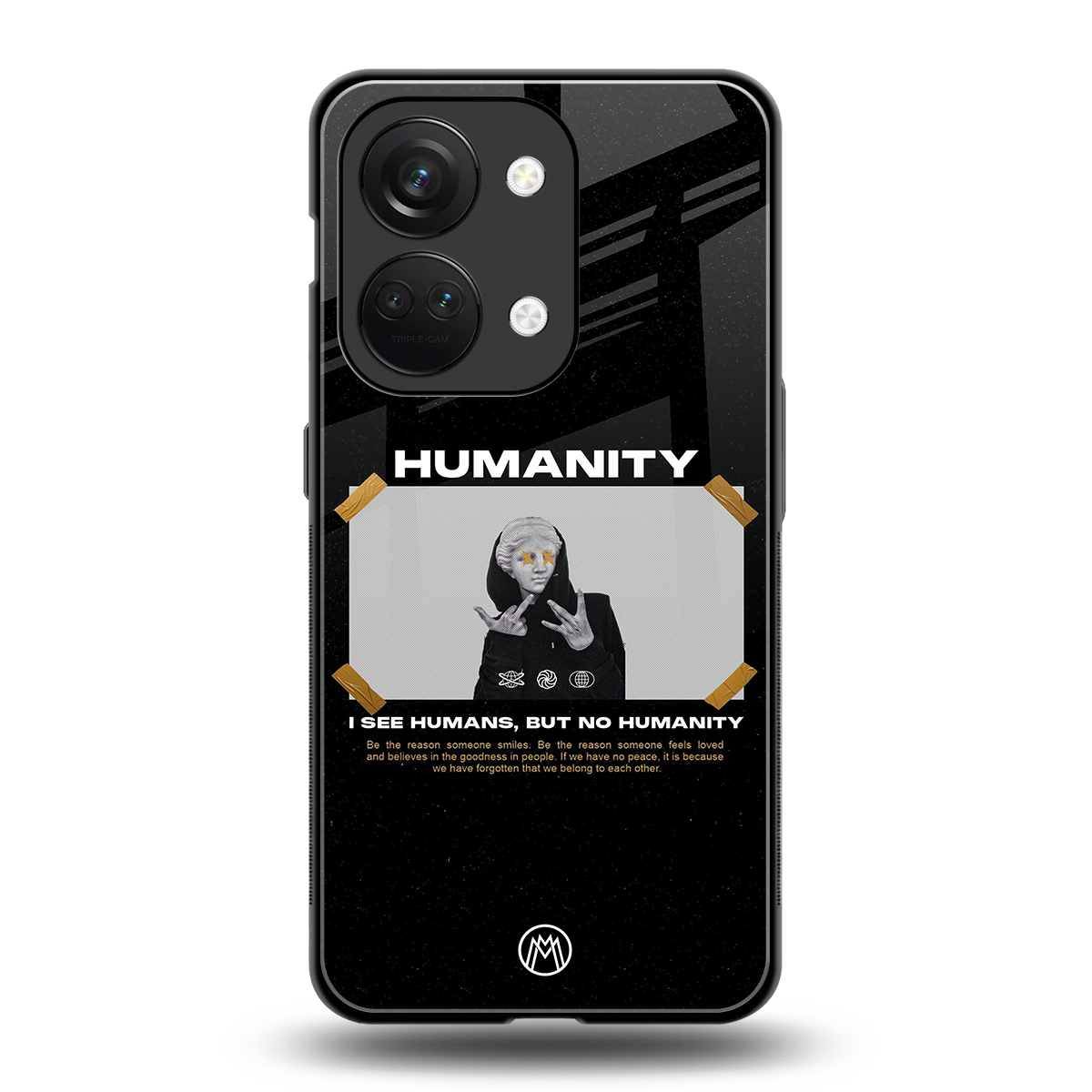 humans but no humanity back phone cover | glass case for oneplus nord 3