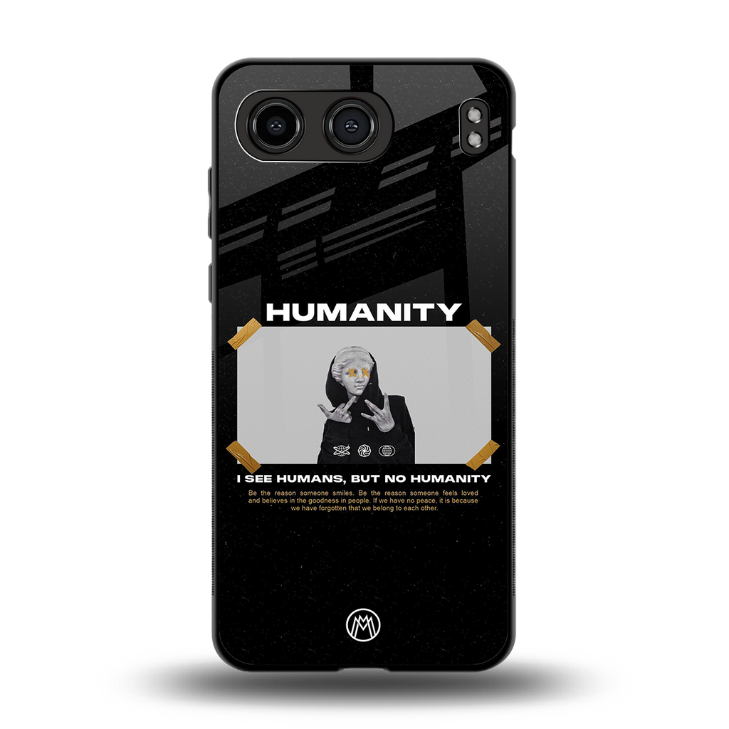 humans but no humanity back phone cover | glass case for oneplus nord 4