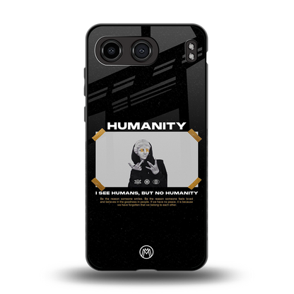 humans but no humanity back phone cover | glass case for oneplus nord 4