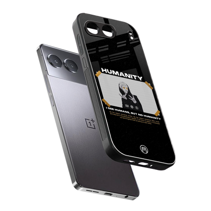 humans but no humanity back phone cover | glass case for oneplus nord 4