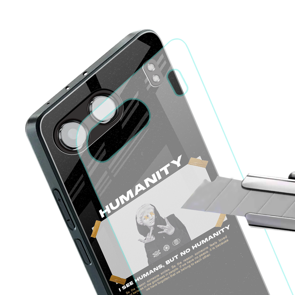 humans but no humanity back phone cover | glass case for oneplus nord 4