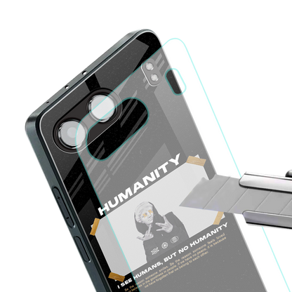 humans but no humanity back phone cover | glass case for oneplus nord 4