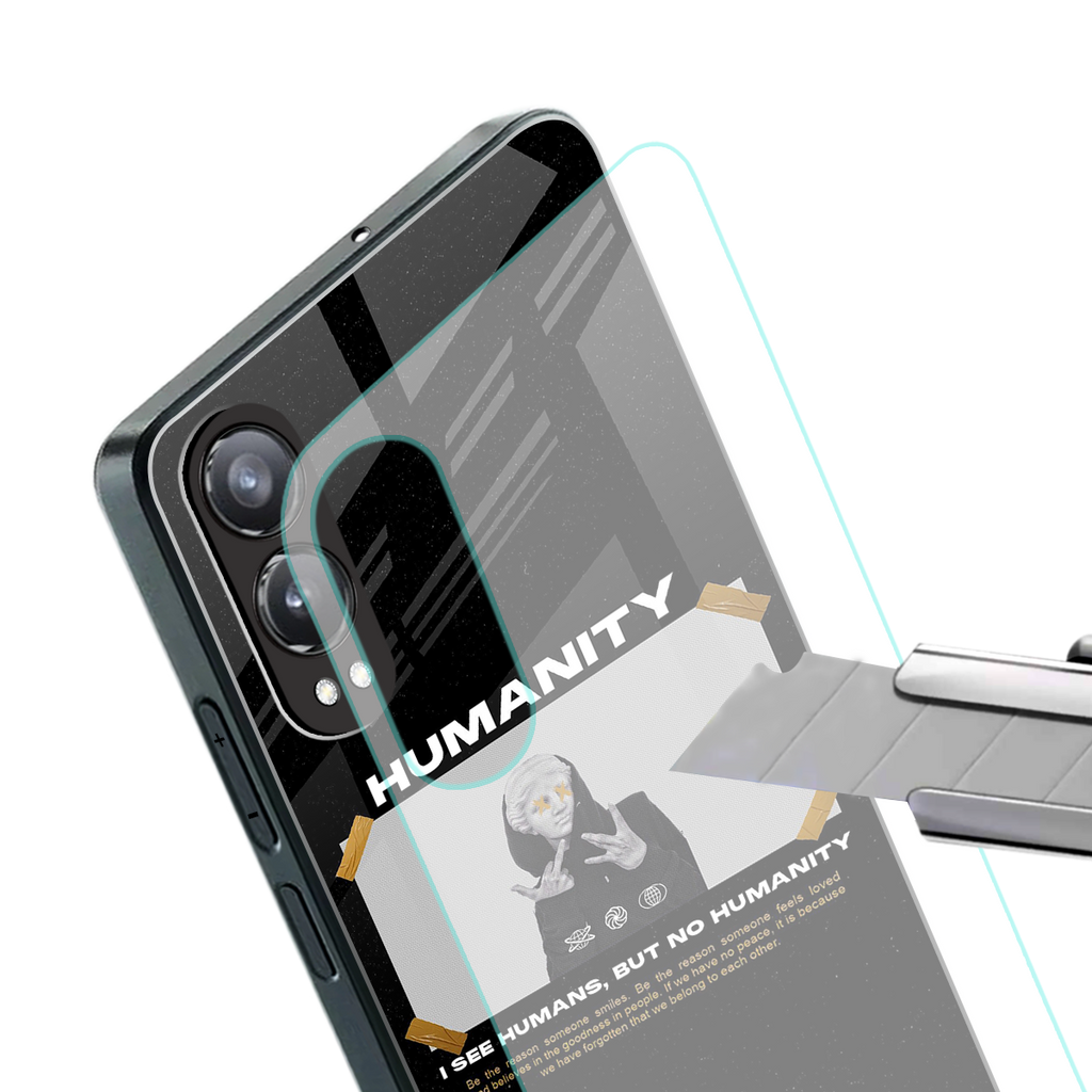 humans but no humanity back phone cover | glass case for oneplus nord ce 4 lite