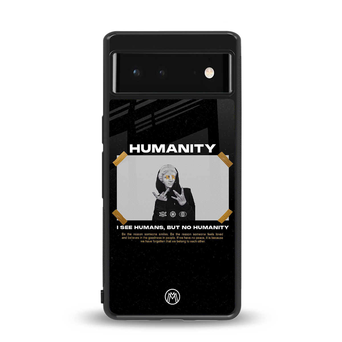 humans but no humanity back phone cover | glass case for google pixel 6