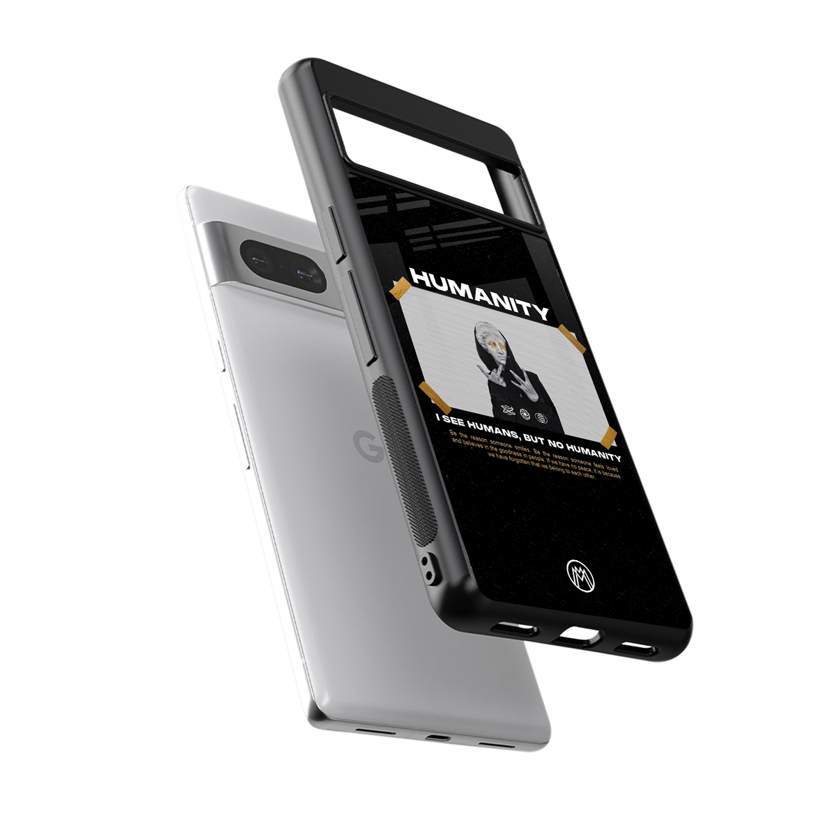 humans but no humanity back phone cover | glass case for Google Pixel 7