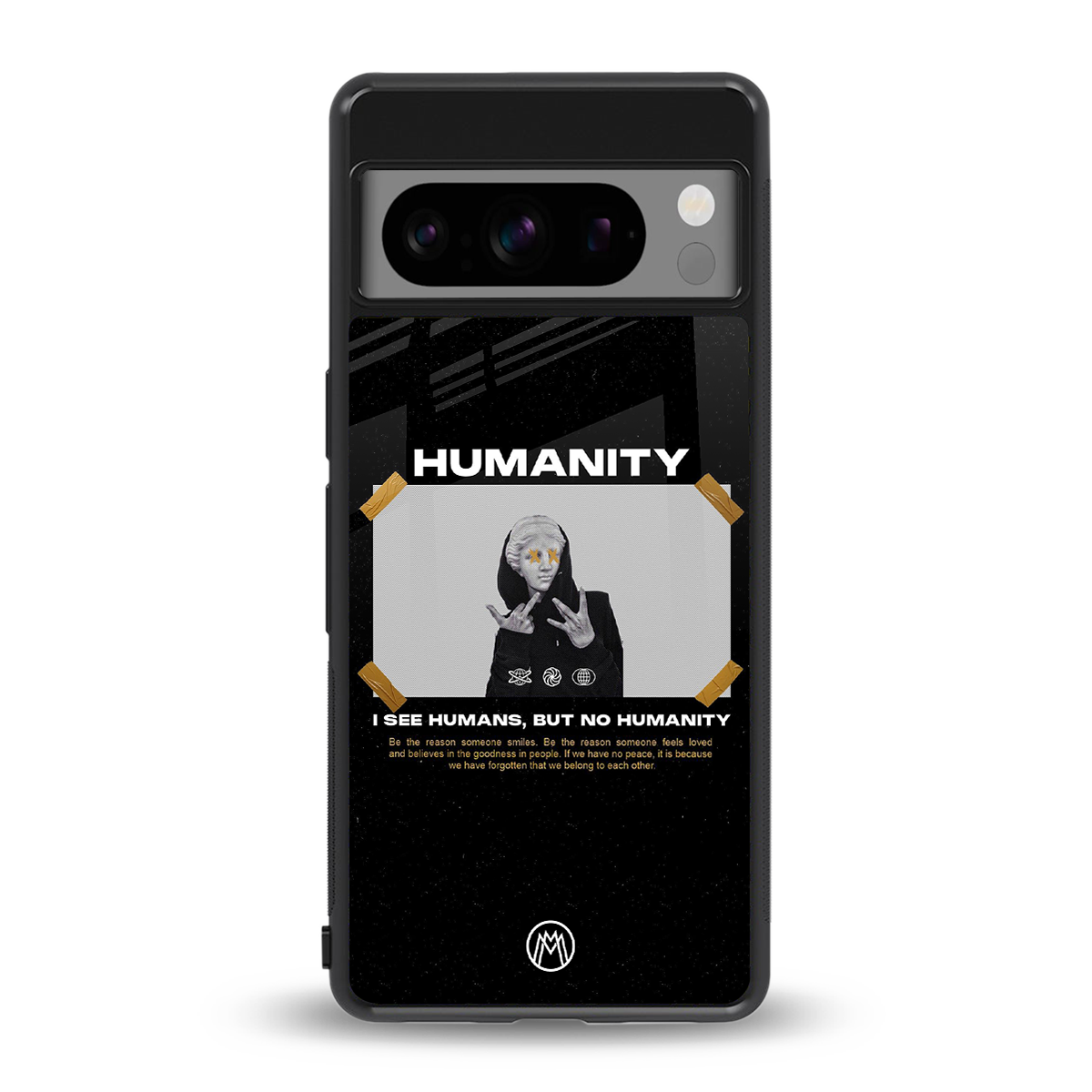 humans but no humanity back phone cover | glass case for google pixel 8 pro