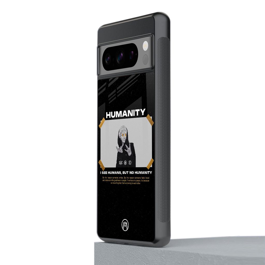 humans but no humanity back phone cover | glass case for google pixel 8 pro