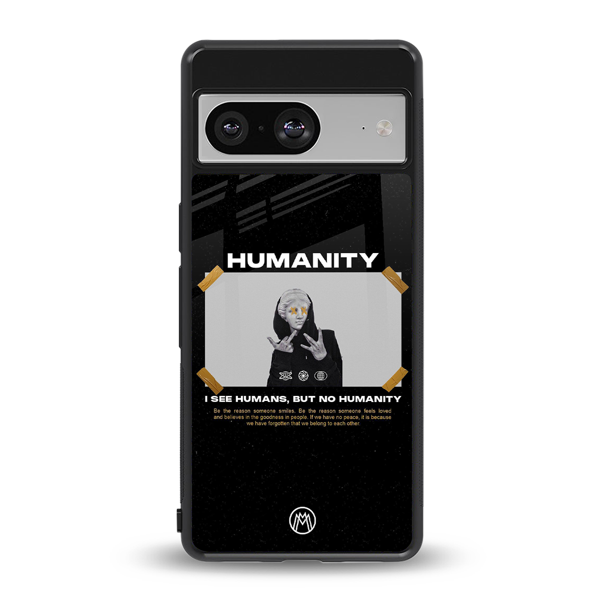 humans but no humanity back phone cover | glass case for Google Pixel 8