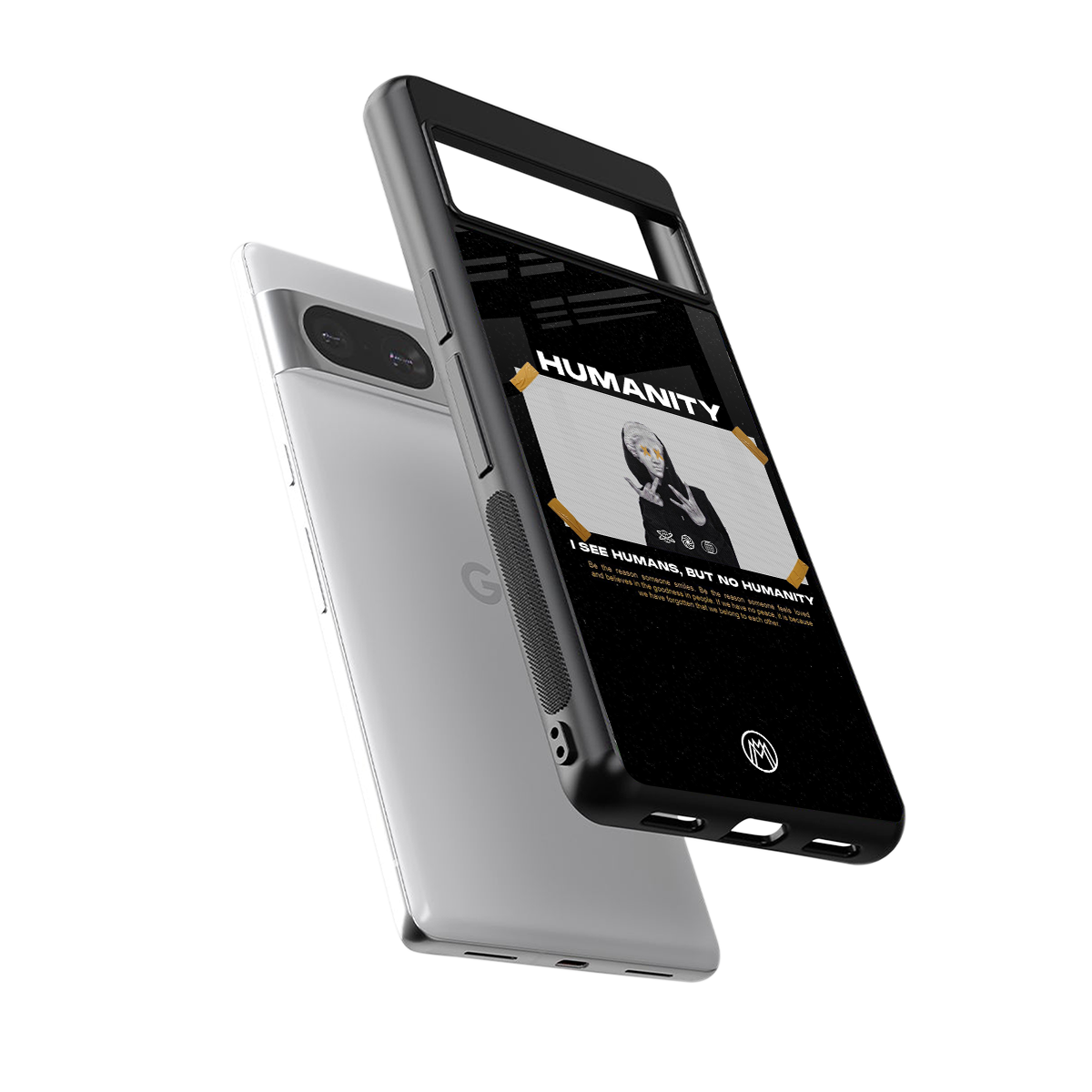 humans but no humanity back phone cover | glass case for Google Pixel 8