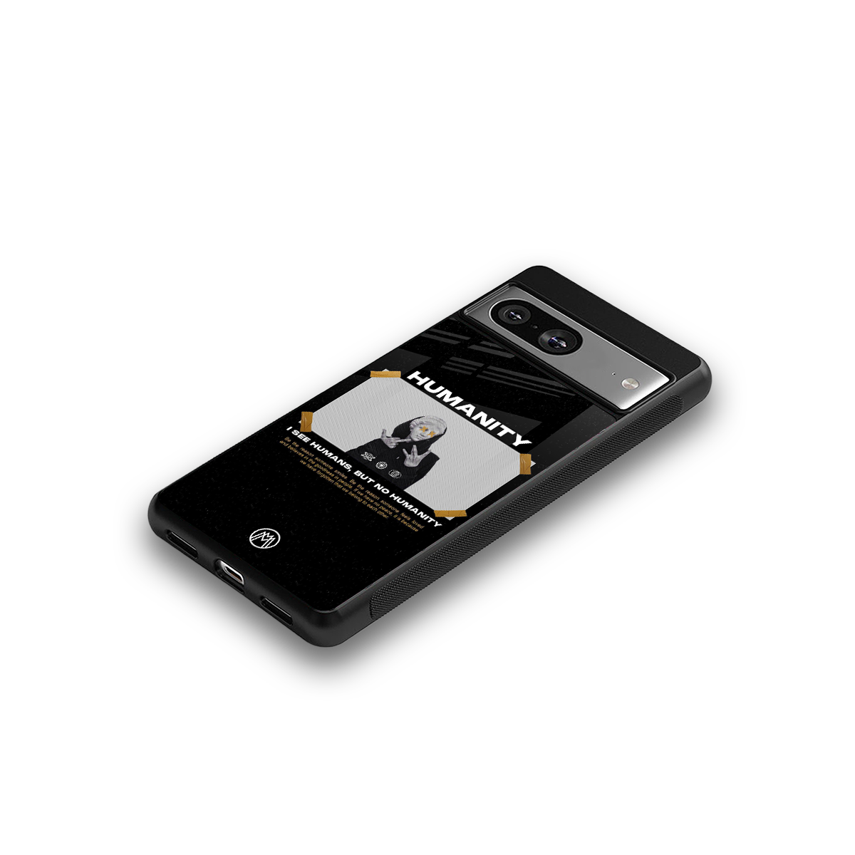 humans but no humanity back phone cover | glass case for Google Pixel 8