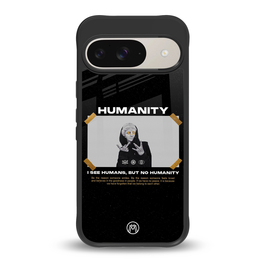 humans but no humanity back phone cover | glass case for google pixel 9