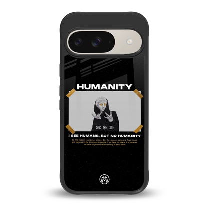 humans but no humanity back phone cover | glass case for google pixel 9