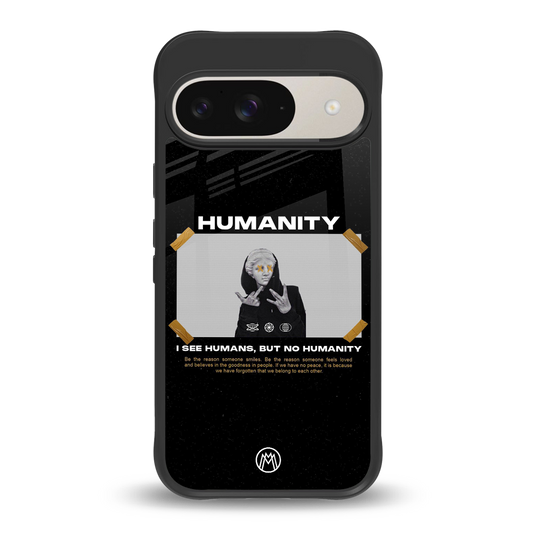 humans but no humanity back phone cover | glass case for google pixel 9