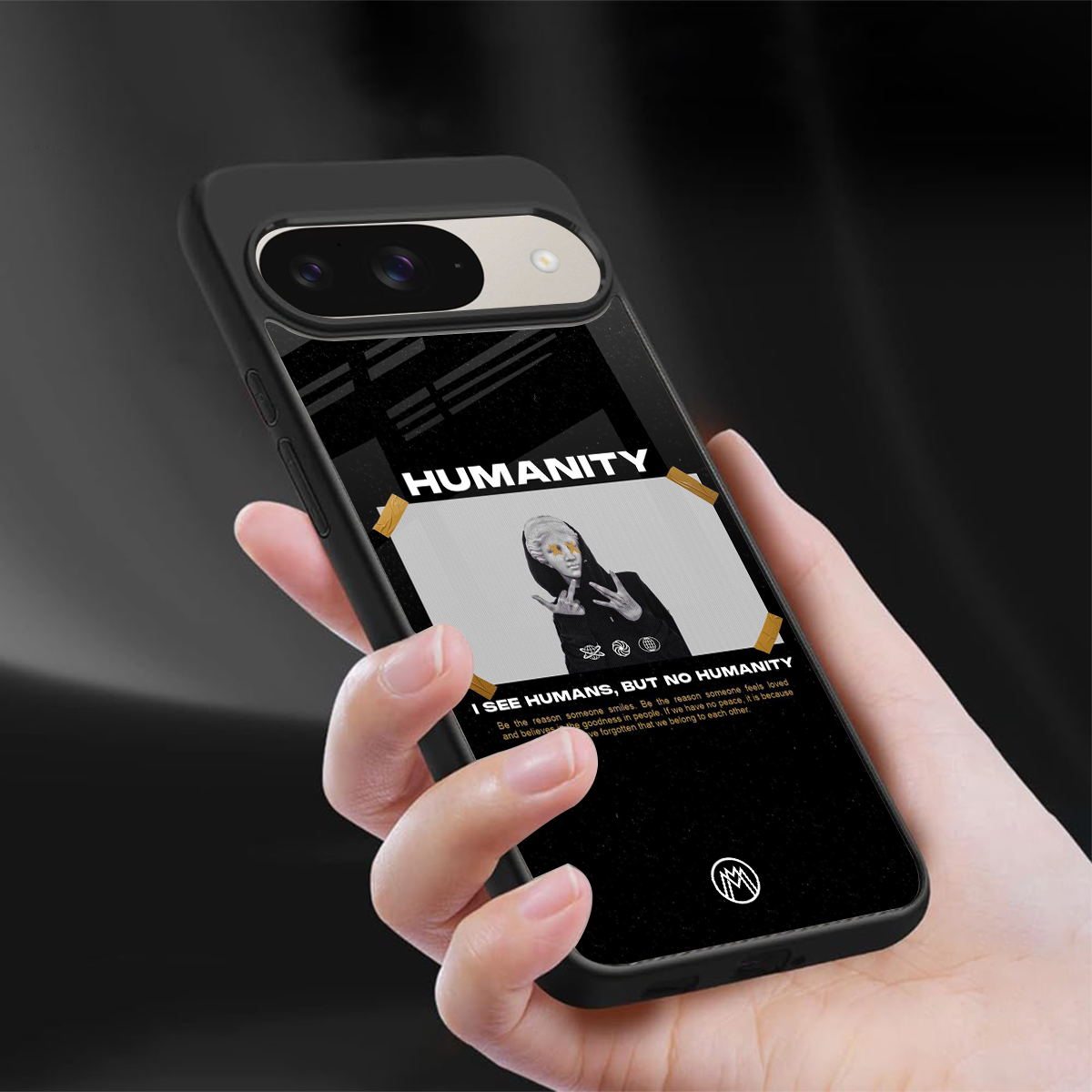humans but no humanity back phone cover | glass case for google pixel 9