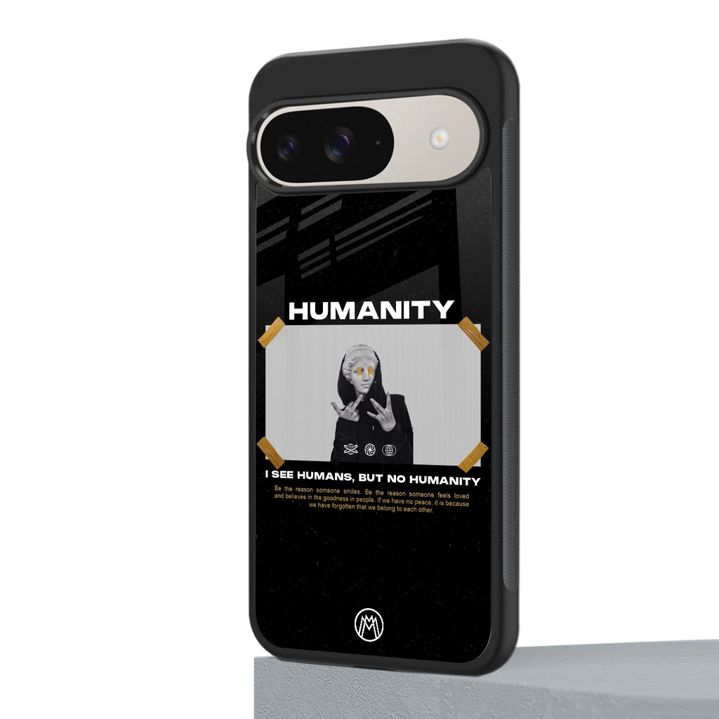 humans but no humanity back phone cover | glass case for google pixel 9