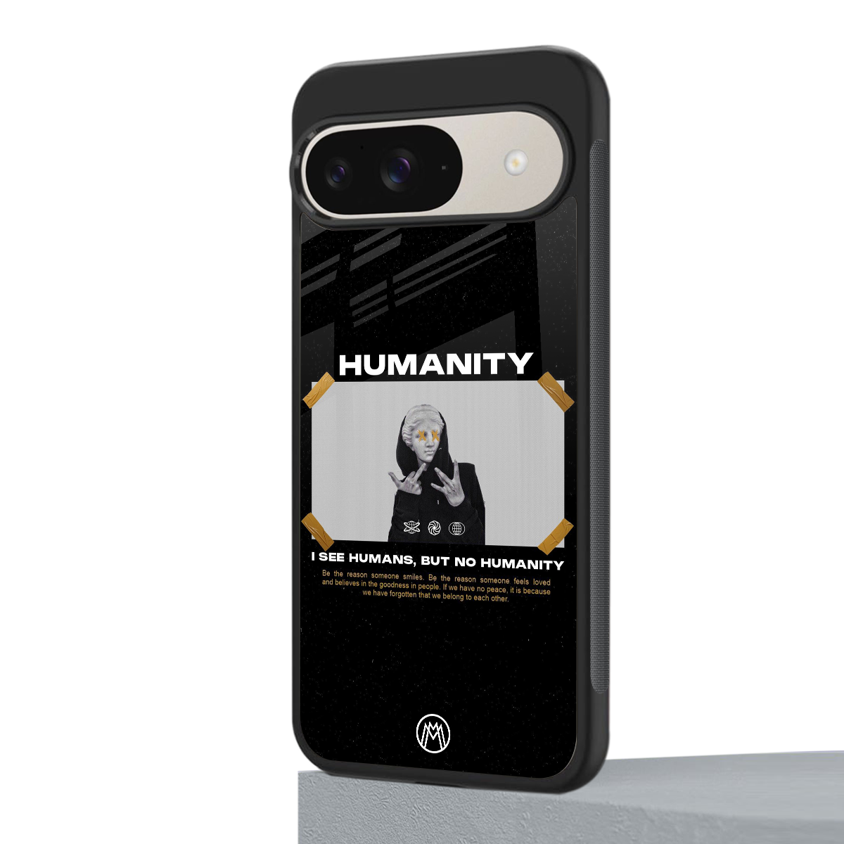 humans but no humanity back phone cover | glass case for google pixel 9