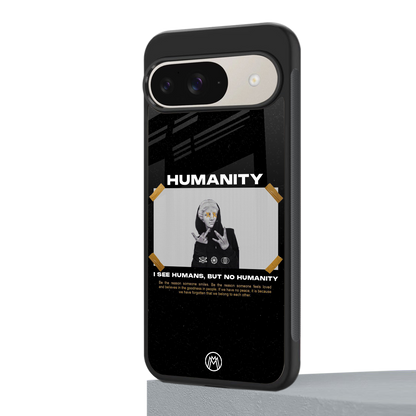 humans but no humanity back phone cover | glass case for google pixel 9