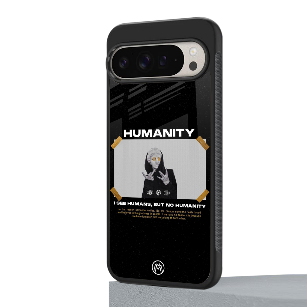humans but no humanity back phone cover | glass case for google pixel 9 pro