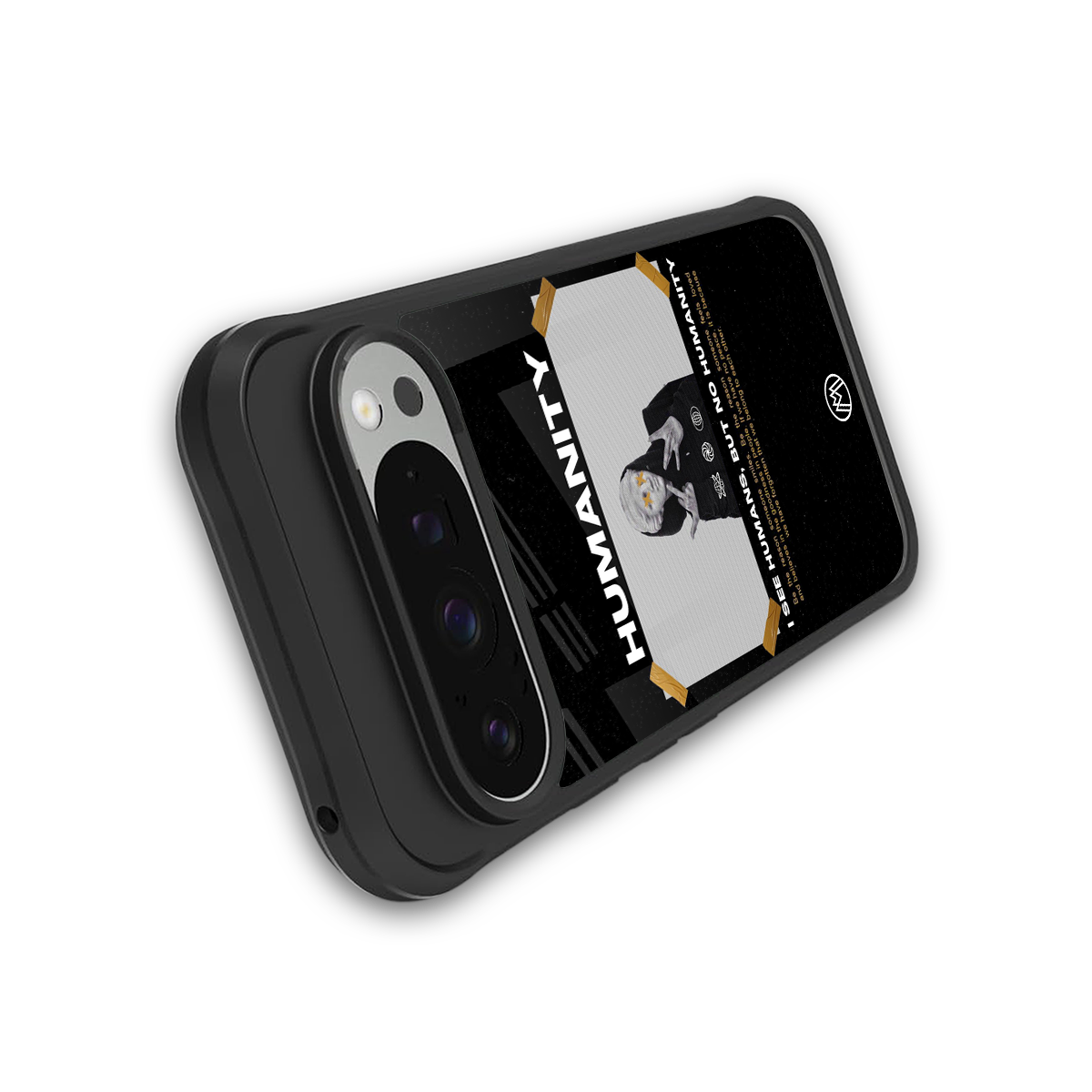 humans but no humanity back phone cover | glass case for google pixel 9 pro xl