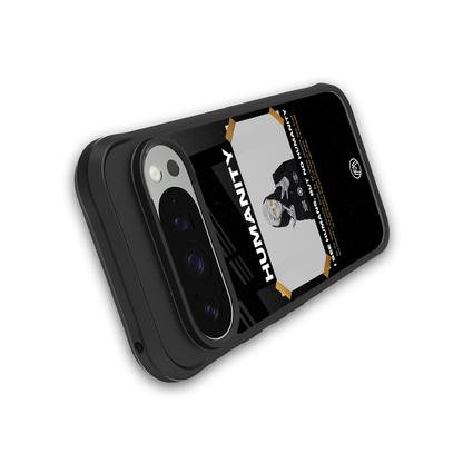 humans but no humanity back phone cover | glass case for google pixel 9 pro xl