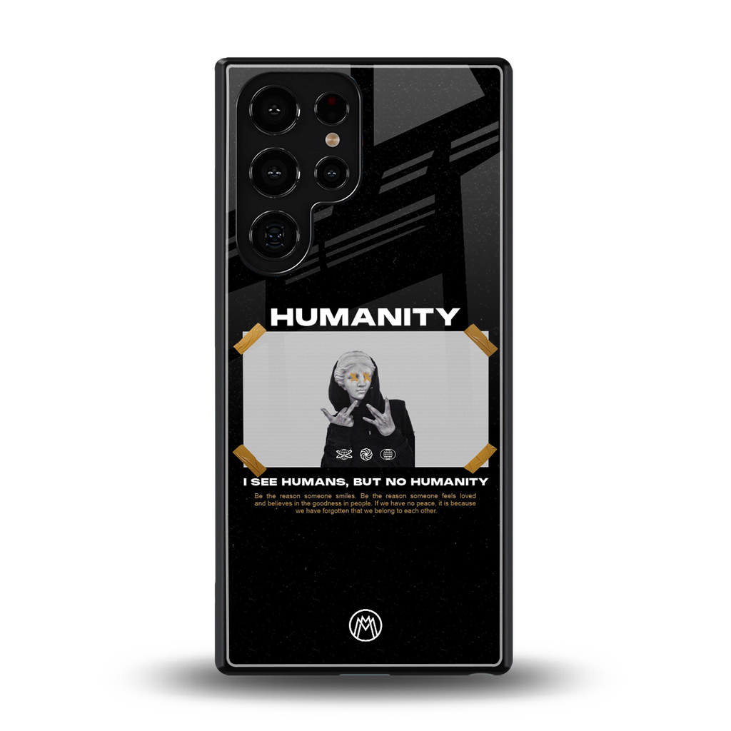 humans but no humanity back phone cover | glass case for samsung galaxy s25 ultra
