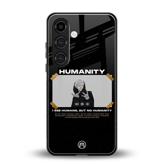 humans but no humanity back phone cover | glass case for samsung galaxy s23 fe