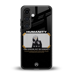 humans but no humanity back phone cover | glass case for samsung galaxy s24 fe
