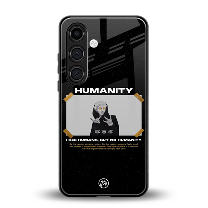 humans but no humanity back phone cover | glass case for samsung galaxy s24 fe