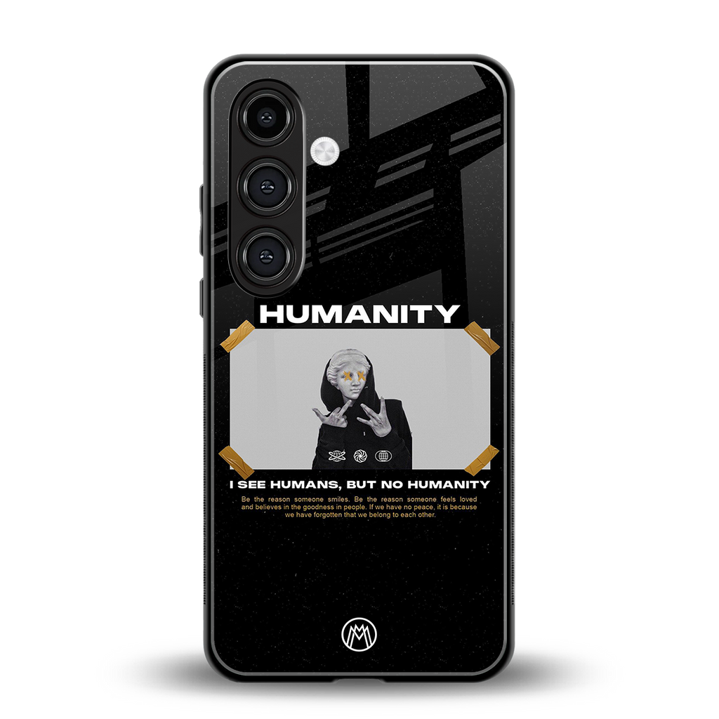 humans but no humanity back phone cover | glass case for samsung galaxy s24 plus