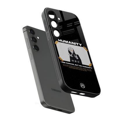 humans but no humanity back phone cover | glass case for samsung galaxy s24 fe