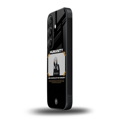 humans but no humanity back phone cover | glass case for samsung galaxy s24 fe