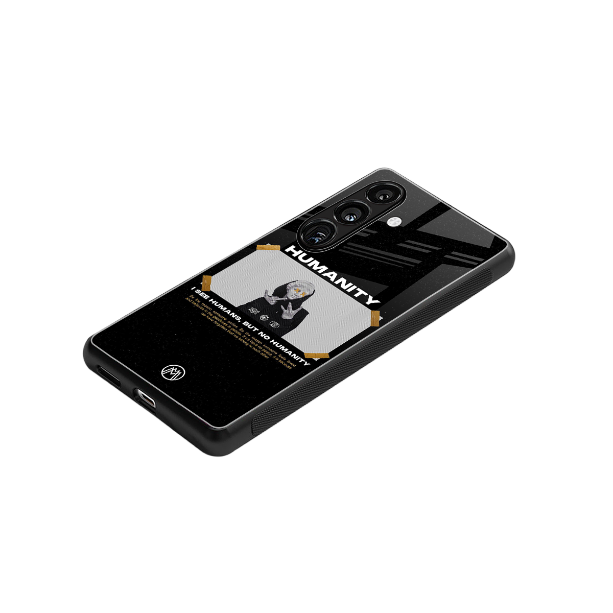 humans but no humanity back phone cover | glass case for samsung galaxy s24 fe