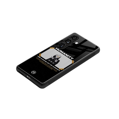 humans but no humanity back phone cover | glass case for samsung galaxy s24 fe