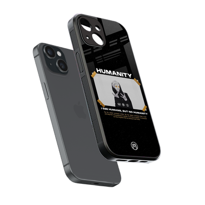 humans but no humanity back phone cover | glass case for iphone 15