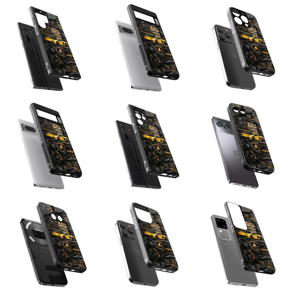 Durable Glass Back Mobile Case for iPhone, Samsung, OnePlus, Google Pixel, Redmi, Vivo, Oppo
