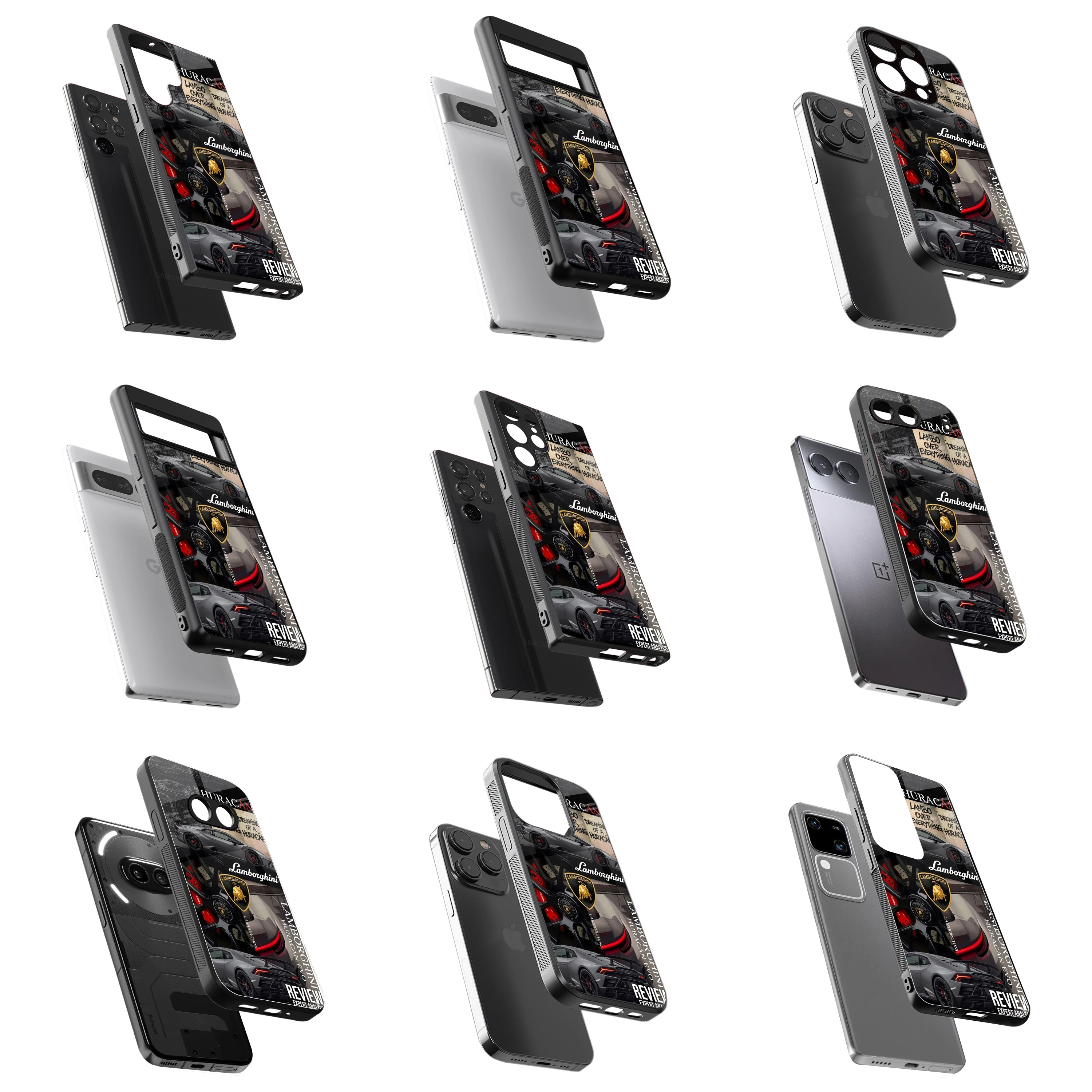 Durable Glass Back Mobile Case for iPhone, Samsung, OnePlus, Google Pixel, Redmi, Vivo, Oppo