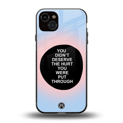 hurt back phone cover | glass case for iphone 14 plus