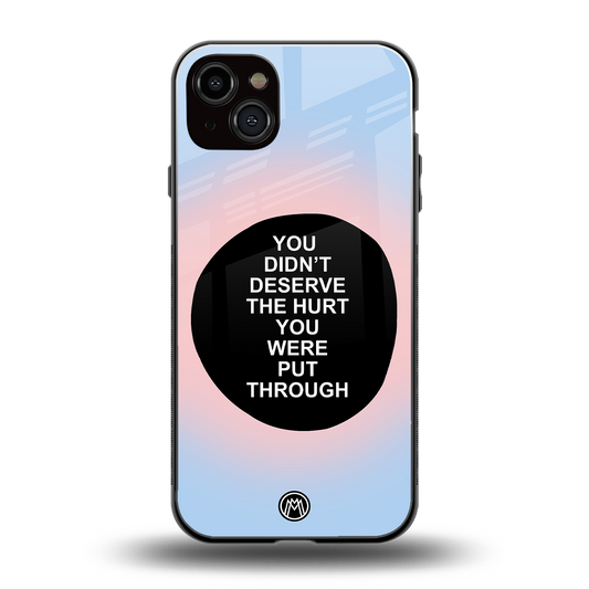 hurt back phone cover | glass case for iphone 14 plus