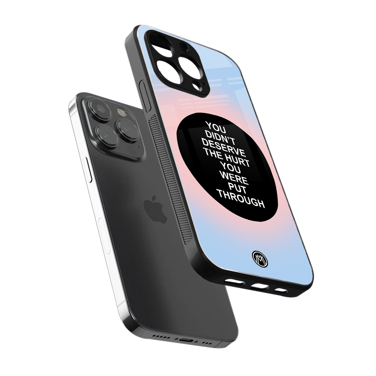 hurt back phone cover | glass case for iphone 15 pro max