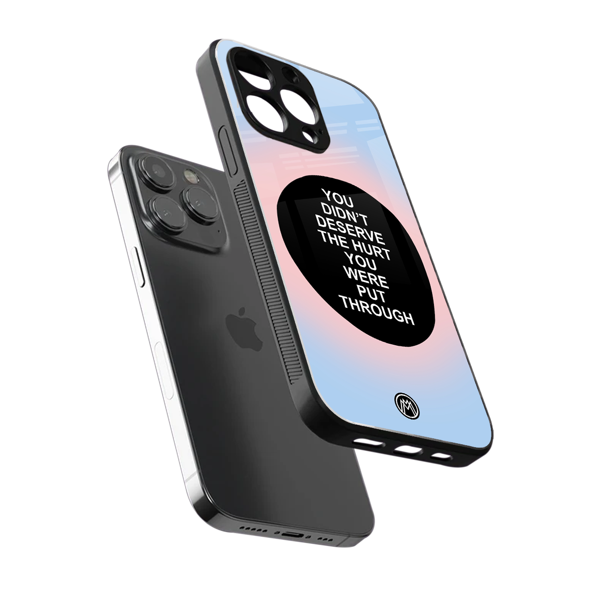 hurt back phone cover | glass case for iphone 15 pro