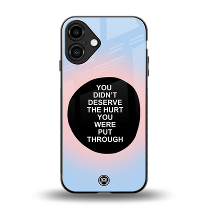 hurt back phone cover | glass case for iphone 16 plus