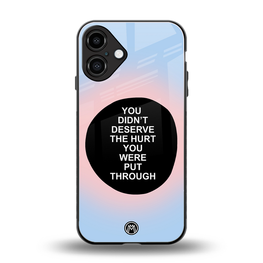 hurt back phone cover | glass case for iphone 16 plus