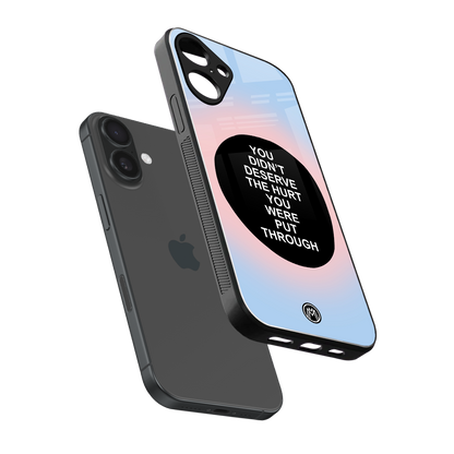 hurt back phone cover | glass case for iphone 16 plus