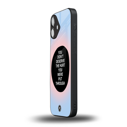 hurt back phone cover | glass case for iphone 16 plus