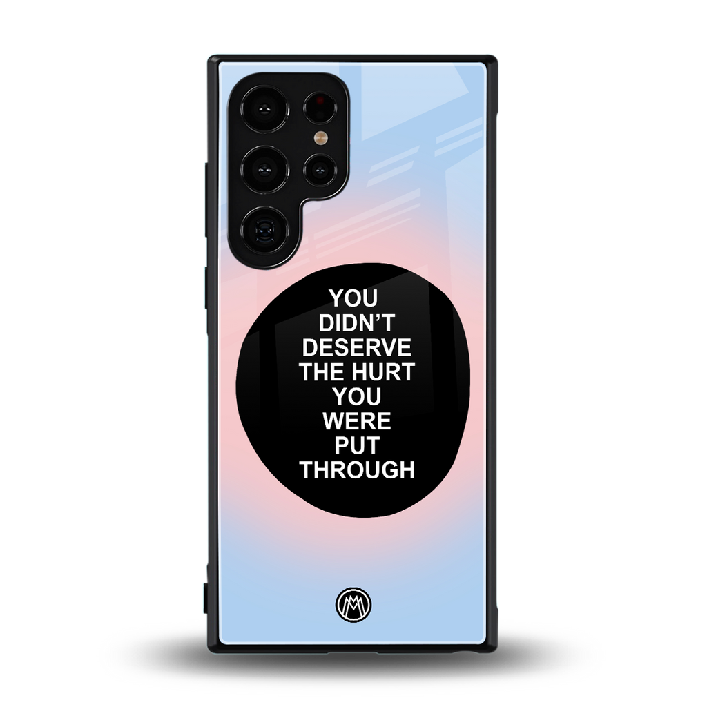 hurt back phone cover | glass case for samsung galaxy s23 ultra