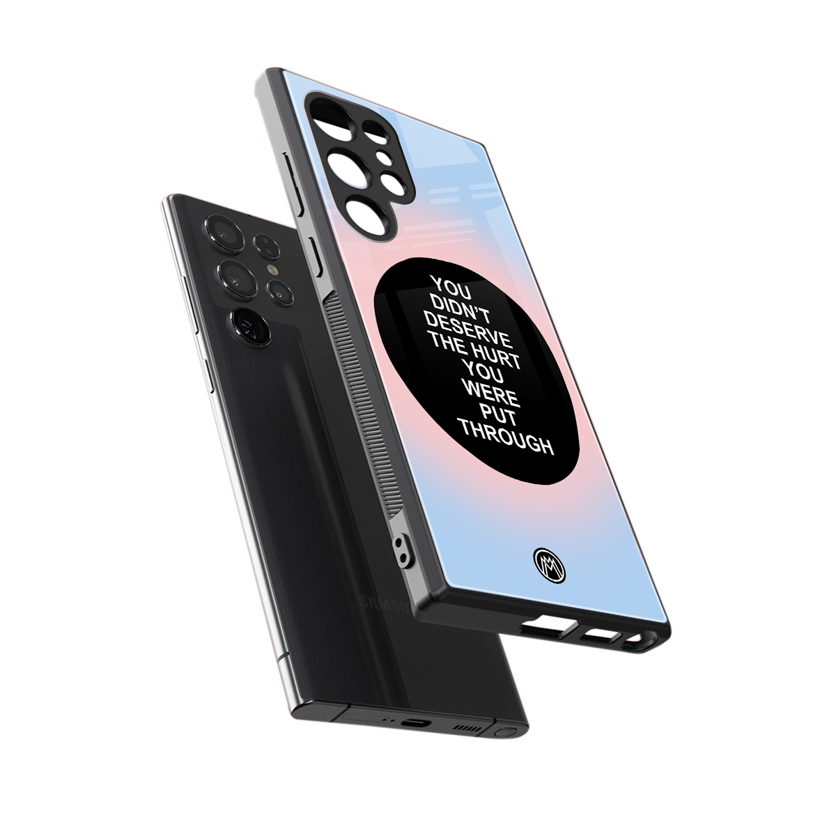 hurt back phone cover | glass case for samsung galaxy s23 ultra